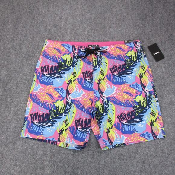 Hurley Shorts Mens 36 Multicolor Morrow Pop Boardshorts Swim 18in Sunset Pulse - Picture 1 of 16